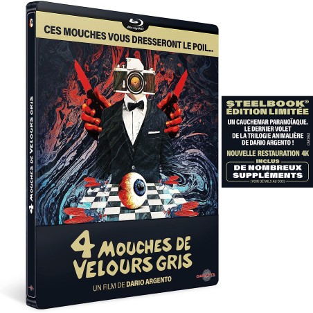 4 MOUCHES DE VELOURS GRIS - Édition SteelBook