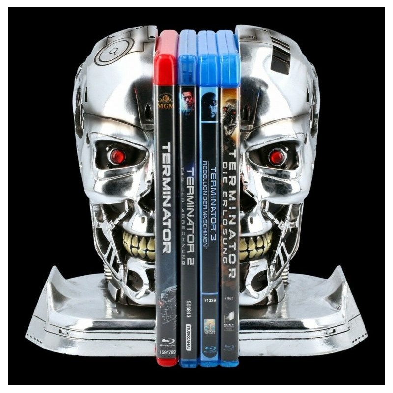 TERMINATOR 2 - SERRE-LIVRES-DVD- HEAD/ TÊTE TERMINATOR 19 CM