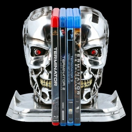 TERMINATOR 2 - SERRE-LIVRES-DVD- HEAD/ TÊTE TERMINATOR 19 CM